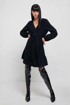 Чёрное платье с воланом 10200200974 Concept Club(фото2)