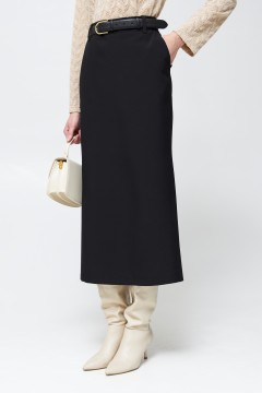 Длинная чёрная юбка с карманами Cloxy(фото3)