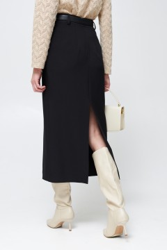 Длинная чёрная юбка с карманами Cloxy(фото4)