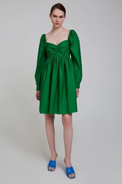 Зелёное платье с объёмными рукавами 1.1.1.22.01.44.06384/186030 Incity(фото2)