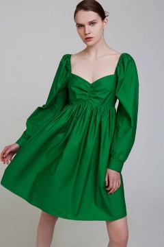 Зелёное платье с объёмными рукавами 1.1.1.22.01.44.06384/186030 Incity
