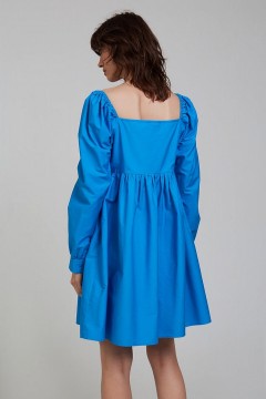 Тёмно-голубое платье с объёмными рукавами 1.1.1.22.01.44.06384/174433 Incity(фото3)