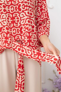 Костюм с красной блузкой и брюками Lady Taiga(фото3)