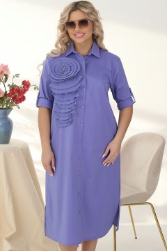 Фиолетовое платье миди с декоративным объёмным цветком Wisell