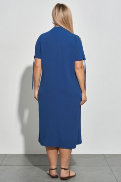 Длинное синее платье с карманами Dora(фото4)