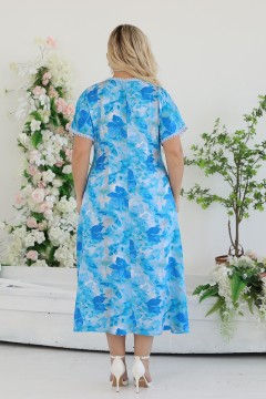 Платье длинное голубого цвета с кружевом Wisell(фото5)